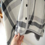 REUset Warm Blanket, Wearable Thickening Warm Knee Blanket for Wheelchair with Buttons Doublelayer Extra Wearable Thickening Old Man Shawl for Warm Gift