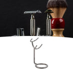 Brrnoo Stainless Steel Shaving Brush Holder Stand with Universal Fit, Air Drying Design, Compact Size, Suitable For Most Brush and Beard Trimmer