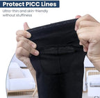 PICC Line Cover with Mesh Window - Arm Sleeve for Upper or Lower Arm, Non-Slip Silicone Gasket, Comfortable IV & Cast Protector, 1 Pc (M)