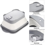 Nicunom 2 Pack Collapsible Wash Basin, 11L Large Collapsible Dish Tub with Drain Plug 3 Gallons Portable Sink Dish Basin Foldable Dishpan Space Saving for RV, Camping Dish Washing Tub