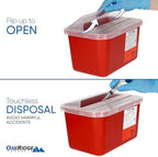 Oakridge Products Large Sharps Container for Home Use and Professional 1 Gallon (3-Pack), Biohazard Needle and Syringe Disposal, Pop Up Lid, CDC Certified