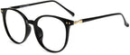 Firmoo Blue Light Blocking Glasses for Women/Men, Oversized Round Black Computer Glasses Bluelight Blocker Glasses Anti Glare Reduce Eye Strain