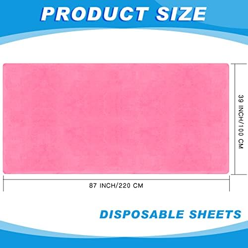 Mixweer 30 Pcs Oilproof and Waterproof Massage Table Sheets Fitted Spa 39 x 87 Inches Bed Cover Disposable Protective Sheets for Beauty Salon Skincare(Pink)