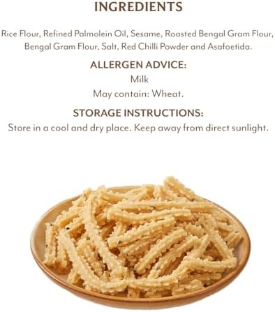 Sakkare Butter Murukku | Murukku/Chakli | Indian Snacks | Delicious, Chrunchy Namkeen, Ready to Eat |