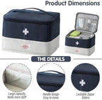Medicine Travel Bag Organizer, Empty First Aid Box, for Home, Travel, Camping, Car, Hiking & Outdoor Emergencies, Travel Medicine Kit