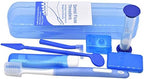 Angzhili Portable Orthodontic Toothbrush Kit for Orthodontic Patient Orthodontic Care Kit for Braces Interdental Brush Dental Wax Dental Floss Toothbrush Box Oral Care Kit Dental Travel Kit(Blue)