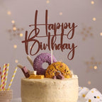 brown Happy Birthday Cake Topper, Happy Birthday Cake Bunting Deco, Baby Gender Reveal Party/Anniversary Party Decoration Supplies (6)