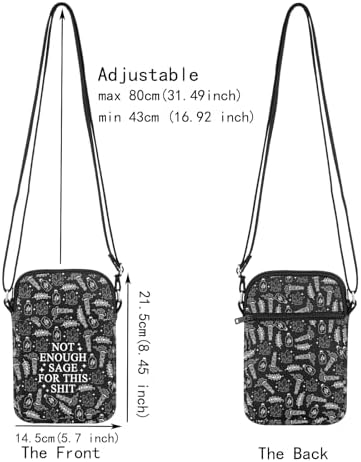 JXGZSO Funny Sage Bag Witchy Gift Not Enough Sage For This Sh*t Crossbody Bag Sage Lover Gift