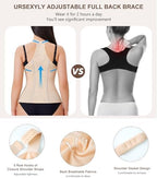URSEXYLY Back Brace Posture Corrector for Women Adjustable Full Back Support Shoulder Straightener Upper and Lower Back Pain Relief(Beige,L)