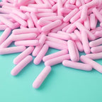 Pink Matte Rod Sprinkles 1LB - Edible Sprinkles for Cake Decorating and Baking - Pastel Sprinkles for Baking