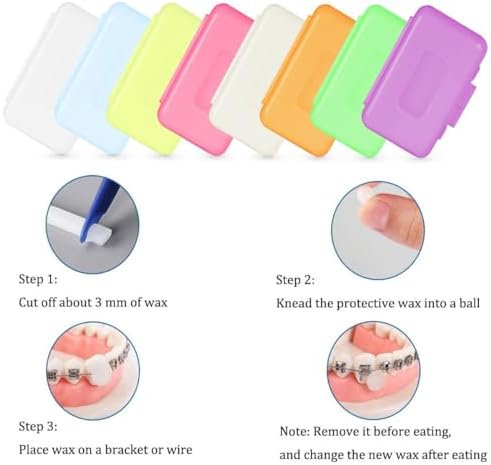 OBTANIM 12 Pack Pink Braces Wax Dental Care Orthodontic Wax for Braces Wearer