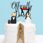 1Pc Officially Done Cake Topper Divorce Cake Decoration Single Divorce Freedom Cake Topper for Broken Up Free at Last Bye Felicia Newly Unwed Party Decoration - Black Glitter
