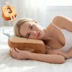 Ear Piercing Pillow for Side Sleepers,Donut Pillow for Ear Cute Cartoon Pain Relief A-Side: Crystal Velvet; B-Side: Cool Ice Grid, Washable