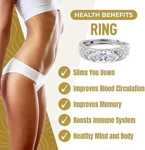 Magnetic Lymphatic Therapy Titanium Ion Moissanite Diamond Ring, Unclog Bloodstream and Lymph Nodes, Moissanite Magnetologys Ring, Fashionable Open Cubic Zirconia Ring