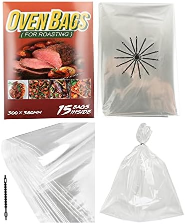 15Count Cooking Roasting Bags Suitable Size (12 x 15 Inch) Oven for Chicken Meat Fish and Vegetable