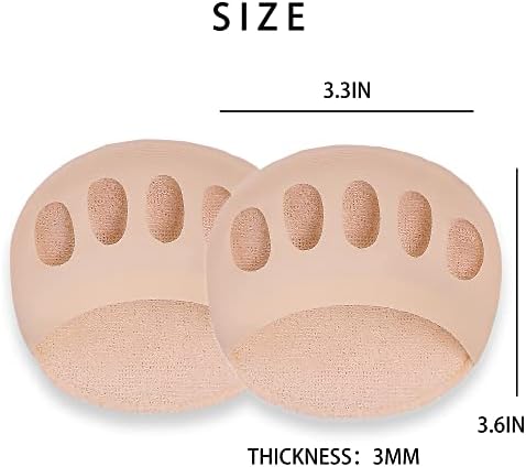 SooGree Ball of Foot Cushions (5 Pairs) - Metatarsal Pads for Women & Men, Soft Forefoot Pads for Ball of Feet, Reusable, Breathable, Prevent Pain & Discomfort