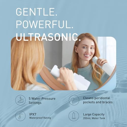 Panasonic Oral Irrigator, Cordless Water Flosser with Ultrasonic Cleaning, Dishwasher Safe Tank, EW-DJ66-W