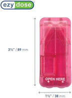 EZY DOSE Pill Cutter and Splitter with Dispenser, Safely Cuts Large, Small and Tiny Pills, Vitamins, Tablets in Half, Accurate and Easy Cutting, Stainless Steel Blade, Travel Sized, Pink, BPA Free