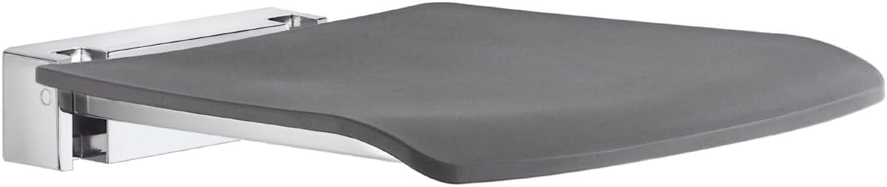 Smedbo FK414 Folding Wall Mounted Shower Seat, Grey