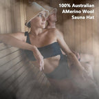 Merino Wool Sauna Hat for Women & Men, Seamless Soft Felt Sauna Cap, 100% Fine Merino Wool, Lightweight Breathable Nordic Design, Protects Head & Hair from Heat, Gift Bag Included White