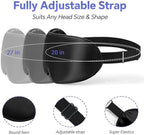 Sleep Eye Mask for Men Women, Silk Sleep Mask for Side Sleeper, Travel Blackout Night Blindfold Eye Shade Cover with Adjustable Strap (Black & Black)