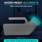 MedVance 1000ml Premium Portable Urinal for Men, Spill Proof Mens Urinal Bottle for Seniors, Urine Bottles for Men, Travel & Car Urinals, Bedside & Nighttime Use, Truck Driver Essentials, (2 Pack)