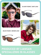 LianSan 2 Packs Premium Metal Bifocal Sunglasses for Men Women Retro Top Clear Sun Readers with UV Protection(Multicolor,1.50x)