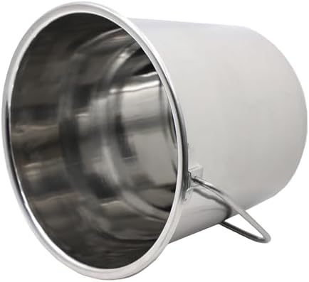Grip Stainless Steel Bucket (4 Gallon) - Great for Pets, Cleaning, Food Prep - Hang on Fences, Cages, Kennels - Home, Garage, Workshop