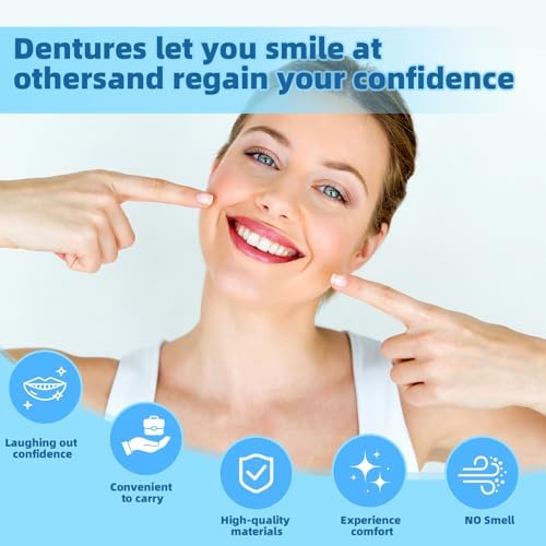 Snap on Veneers for Women & Men | Tooth Replacement Dentures Top & Bottom Fake Teeth | Nature and Comfortable