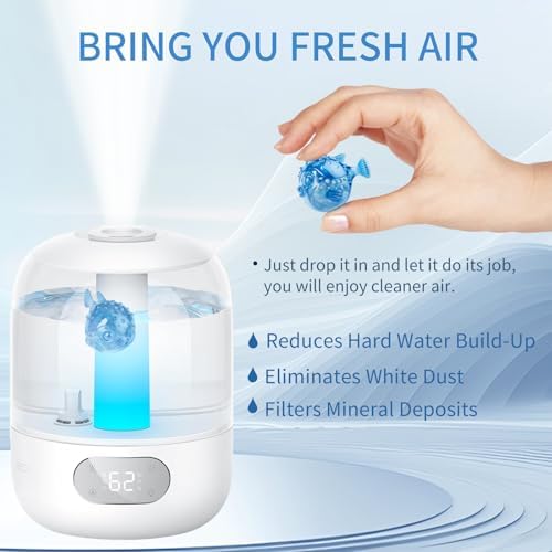 Humidifier Cleaner Fish 12-Pack for Most Humidifiers and Fish Tanks, Humidifier Cleaning Fish and Demineralization Cartridge for humidifiers, Tank Cleaner tablets, Purifies Water, Fights Slime & Odor