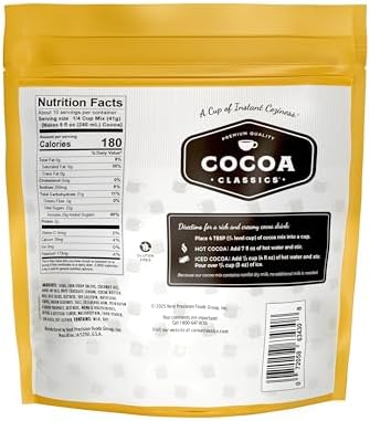 Cocoa Classics Arctic White Cocoa Mix, Hot Chocolate, Made with Nonfat Milk, Just Add Hot Water, Make Hot or Iced Cocoa, Gluten Free, 14.8 oz Pouch (Pack of 1)