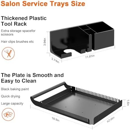 Hairstylist Rolling Cart, Salon Tray Cart on Wheels, Salon Trolley Braiding Hair Rack,Coloring Tray with Holder, Rolling Tool Trolley Hairstylist Station Organizer