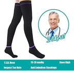 T.E.D. Anti Embolism Stockings Thigh High Knee High for Women Men, 15-20 mmHg Compression TED Hose with Inspect Toe Hole