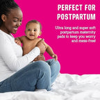 Flo - Extra Long Maternity Pads (30 Pack) - Super Soft + Breathable - 4 Wings - Heavy Flow - Organic Bamboo Period Pads for Women - Postpartum Essentials - Plant Based - Vegan & Cruelty Free