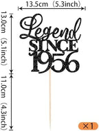 Rsstarxi 1 Pack Legend Since 1956 Cake Topper Glitter Seventy Cheers to 70th Birthday Cake Decorations for Happy 70th Men and Women Birthday Wedding Anniversary Party Cake Decorations Black