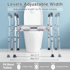 Raised Toilet Seat with Handles-Toilet Seat Riser for Seniors with Adjustable Height & Width,500 LBS Raised Toilet Seat, Handicap Elevated Toilet Seat with Arms for Elderly, Pregnant