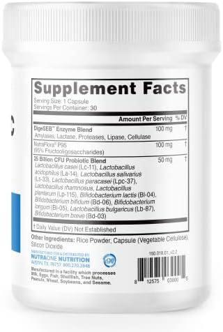 NutraOne ProbioticX Probiotic Supplement for Women & Men Digestive Health & Immune Support Probiotics* (30 Capsules)