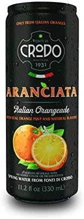 Fonti Di Crodo Aranciata, Italian Sparkling Orangeade, 11.2 Oz. Cans (Pack of 24)