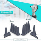 4mm & 2.5mm Otoscope Ear Specula Tips Compatible with welcelln, K.a.w.e, Ries-TER and H.e.i.n.e Otoscopes Disposable Each Size Pack of 100