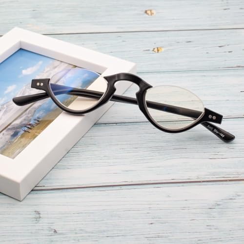 Half Moon Reading Glasses Retro Half Frame Readers Men Women Computer Glasses Blue Light Blocking Presbyopic Glasses