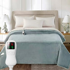 Electric Blanket Full Size 72"x84", Heating Blanket, Soft Flannel Heated Blanket, 9 Heating Levels,1-9 Hours Auto Off, Fast Heating, Overheat Protection, Machine Washable,Gifts for Woman, Gray