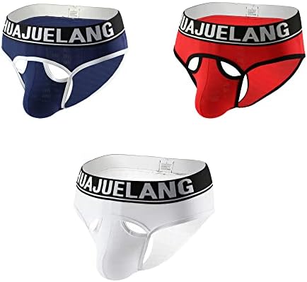 BaronHong Men Bulge Enhancing Sexy Hollow Out Mesh Cheeky Gay Briefs Underwear