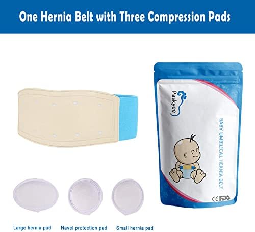 Paskyee Umbilical Hernia Belt Baby Belly Button Band Infant Belly Wrap Abdominal Binder Hernia Truss Support Adjustable Navel Belly Band Newborn Umbilical Cord Blue