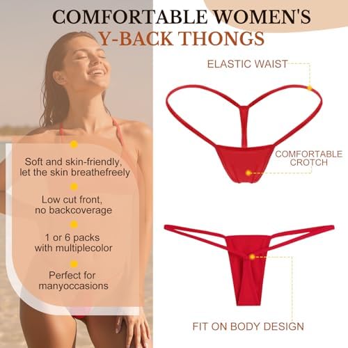 Womens G String Thongs Micro Back Tiny Panties Low Rise No Show Bikini Bottom Daily Underwear