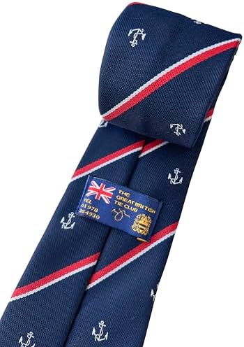 British Royal Navy Anchor & Stripe Regimental Neck Tie