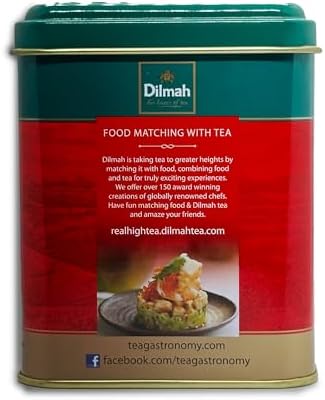Dilmah English Breakfast Loose Leaf Tea, 4.41oz Tin, Pure Ceylon Tea in Caddy, Premium Black Tea