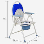 3-in-1 Bariatric Toilet Seat Bedside Commode Folding Bath Toilet Chair with Handles/Backrest Non-Slip Leg Pad Support Tool-Free Assembly