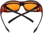 Eyekepper 100% Blue Light Reduction,Fitover Anti-Blue Blocking Computer Glasses with Extra Amber Lens