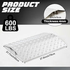 2" Wheelchair Ramp, 21.7" W x 27.6" L Bridge Threshold Aluminum 800lbs Capacity with Supporting Frame and Non-Slip Surface, Door Ramp for Doorways Wheelchairs Stairs Steps