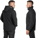 Outdoor Ventures Men's Lightweight Softshell Jacket Fleece Lined Hooded Water Resistant Winter Hiking Windbreaker Jackets